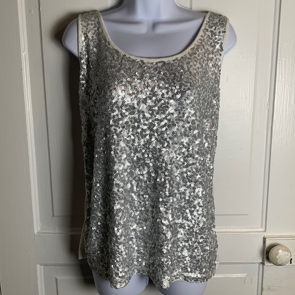 Old Navy Silver Sequined Tank Top Size XL